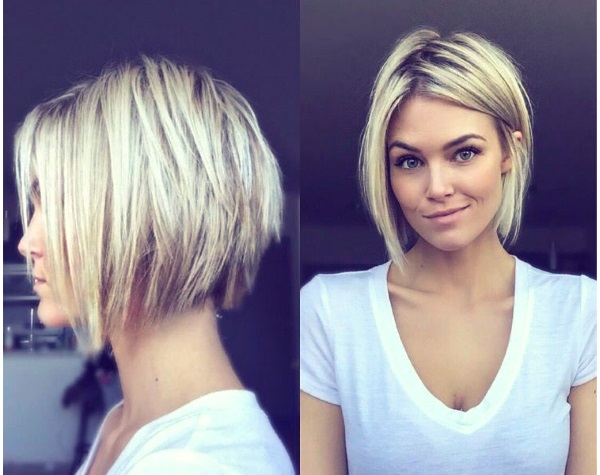 Fashionable women's haircuts in 2020 for short hair. Photo, front and back views