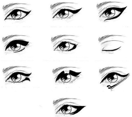 Arrows tattoo with shading. How it looks on the eyes, how it is done on the lower, upper eyelid. A photo