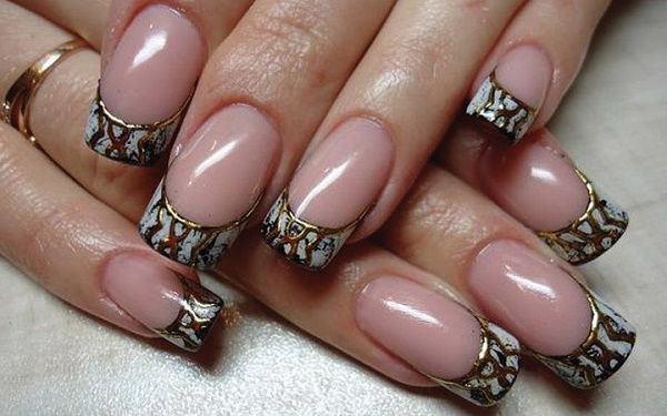 French on nails. Photo 2020, new items: white gel polish with a pattern, spring, autumn, summer, winter designs and ideas