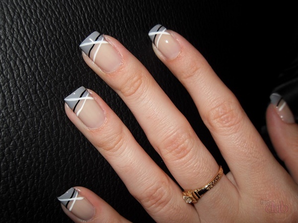 French on the nails. Photo 2020, new items: white gel polish with a pattern, beautiful ombre, gradient, shellac geometry