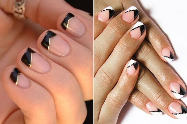 French on the nails. Photo 2020, new items: white gel polish with a pattern, beautiful ombre, gradient, shellac geometry