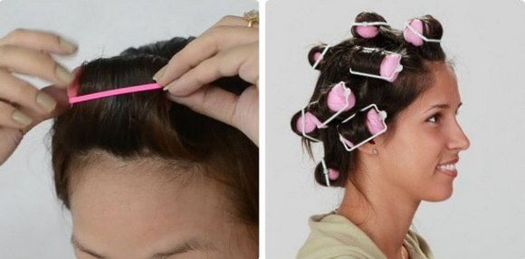 Come avvolgere i capelli sui bigodini con un bastone, velcro, papillote, spirali