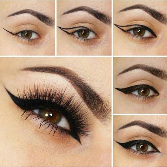 How to draw arrows in front of your eyes with eyeliner in stages. Beautiful to herself, perfect and even. Photo, video tutorials