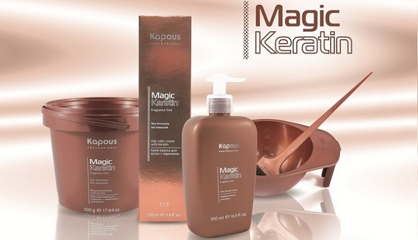 Kapus paints with hyaluronic acid. Color palette, instructions on how to mix, regenerating serum, shampoo, filler, spray