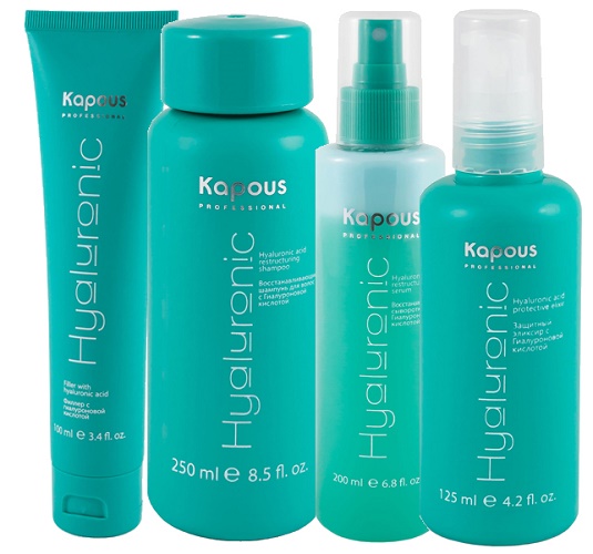 Kapus paints with hyaluronic acid. Color palette, instructions on how to mix, regenerating serum, shampoo, filler, spray