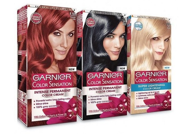 Garnier hair dye. Color palette, photo: Naturals, Senseishen, Shine, Olia, caramel, alder, pearl-ash, dark blond, sandy shore, light blond