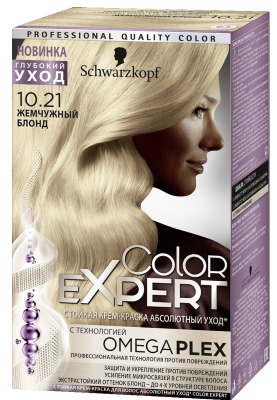 Hair dye Color Expert Schwarzkopf. Color palette with photo: omega, cold blond