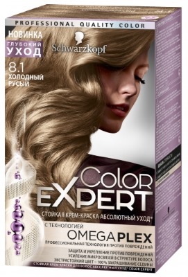 Hair dye Color Expert Schwarzkopf. Color palette with photo: omega, cold blond