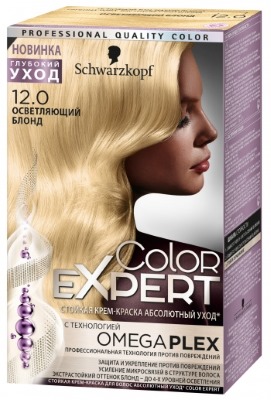 Hair dye Color Expert Schwarzkopf. Color palette with photo: omega, cold blond