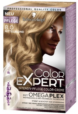 Hair dye Color Expert Schwarzkopf. Color palette with photo: omega, cold blond