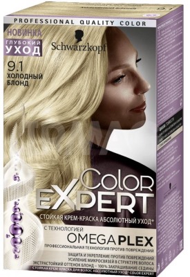 Hair dye Color Expert Schwarzkopf. Color palette with photo: omega, cold blond