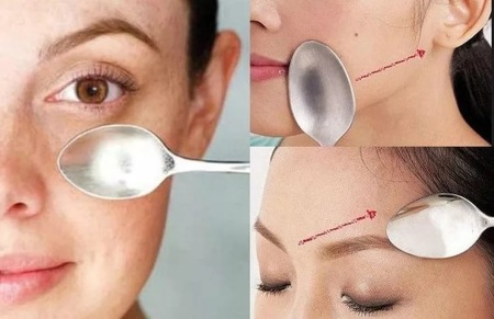 Massage from wrinkles on the forehead after 40, 50 years, acupressure, spoon. How to smear, how to do it at home, video