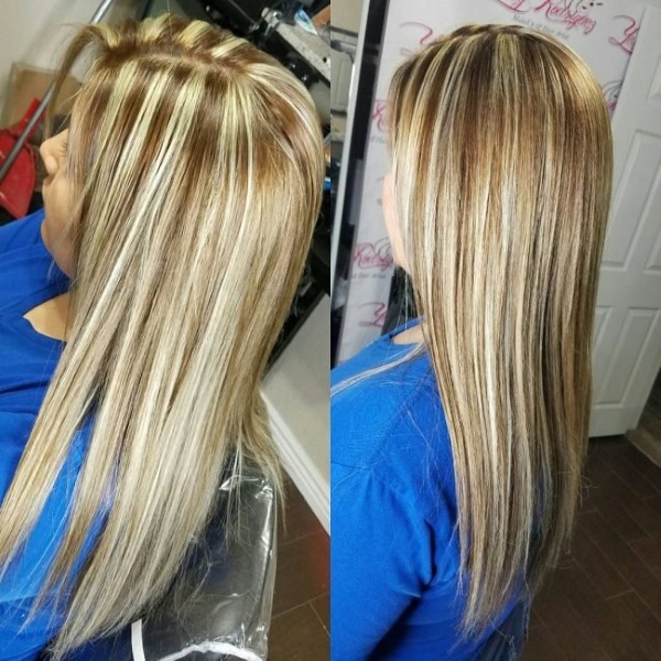 Highlighting on blonde hair with dark strands: reverse, color, Californian. Step by step instructions with photo