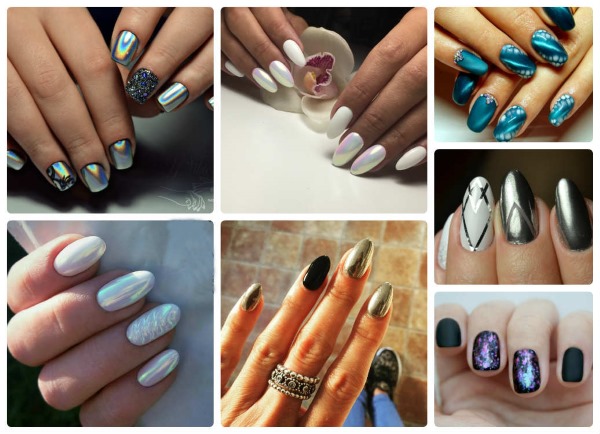 Delicate manicure 2020. Fashion trends, photos. French design, with rhinestones, sparkles, rubbing, flowers, drawings, holes