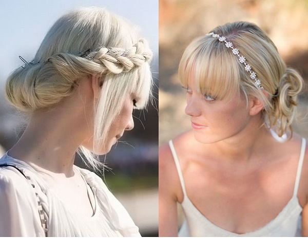 Hairstyles with bangs for medium hair: wedding, solemn, evening, beautiful, for every day. A photo