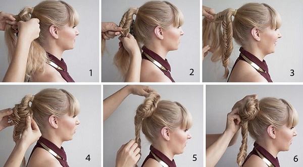 Hairstyles with bangs for medium hair: wedding, solemn, evening, beautiful, for every day. A photo