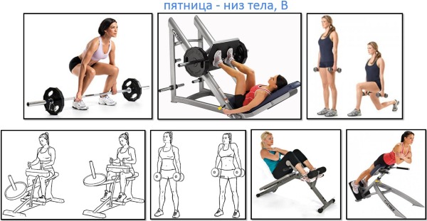 Every day training program for girls at home and in the gym. A set of exercises for weight loss and weight gain