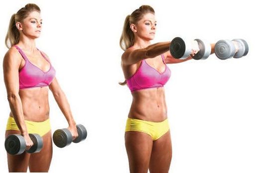 Exercises with dumbbells on the shoulders at home for men and women