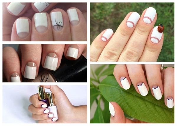 White manicure. Photo, new design 2020 for short and long nails with rubbing, stones, sparkles, silver, gold, French with a pattern, rhinestones