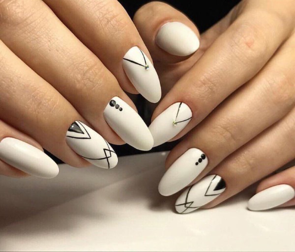 White manicure. Photo, new design 2020 for short and long nails with rubbing, stones, sparkles, silver, gold, French with a pattern, rhinestones