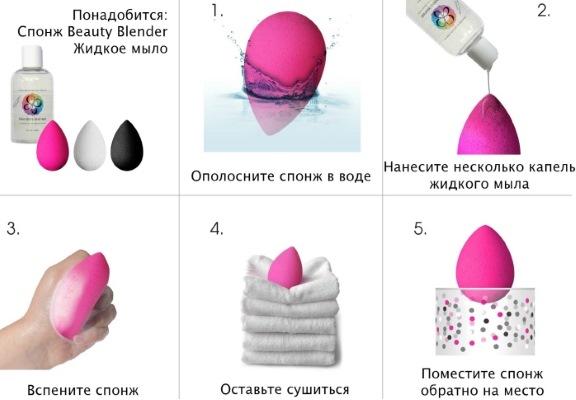 Beauty blender - what is it, how to use a face sponge, wash, care. How to do it yourself