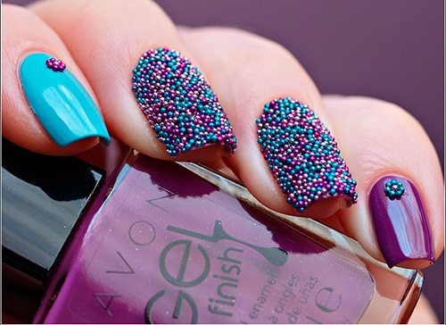 Manicure design on short nails with gel polish. Photo for winter, spring, summer, autumn 2020, dark manicure, with rhinestones, sparkles, acrylic powder, french