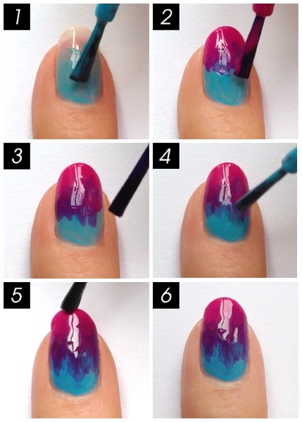 Gradiente sulle unghie con smalto gel: foto, tendenze della moda. Come scegliere un colore e fare in casa con una spugna senza bolle, pennello