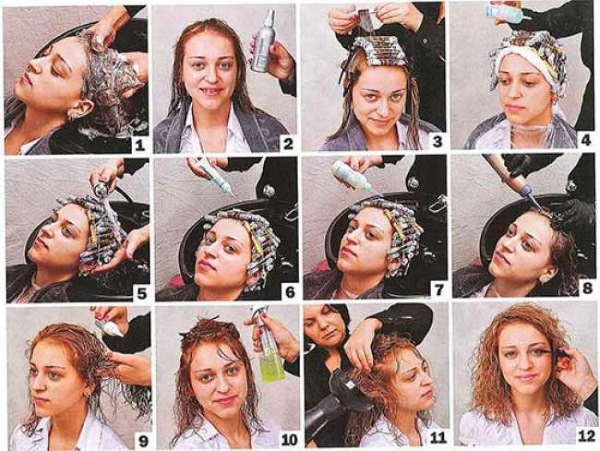 Permed hair: large curls for medium hair. Step by step instructions, photo. How to style and restore hair