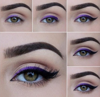 How to enlarge your eyes with makeup: arrows, shadows, eyeliner, pencil, with an overhanging eyelid. Step-by-step instruction