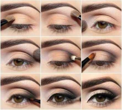 How to enlarge your eyes with makeup: arrows, shadows, eyeliner, pencil, with an overhanging eyelid. Step-by-step instruction