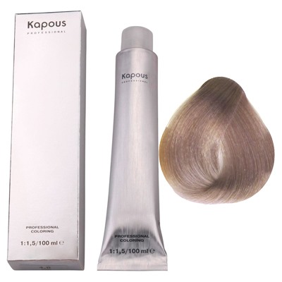 Hair dye Kapus with hyaluronic acid. Palette, photo before and after staining.Instructions for use