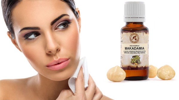 Macadamia oil properties, application and benefits for hair, face, hands, body, eyelashes, skin around the eyes, lips