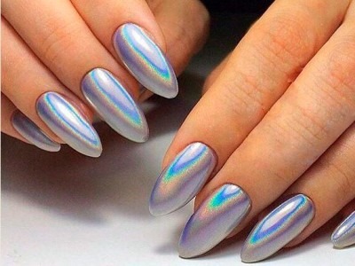 Almond-shaped nails. Fashion trends in design 2020, photo: pale, French, nude, ombre, with sparkles, rhinestones, rub