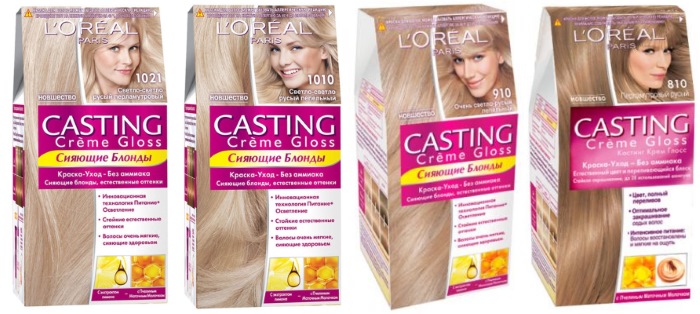 Ash-blonde hair color: Estelle paint, Garnier, Loreal, Igor, no ammonia, palette. How to achieve without redhead. A photo