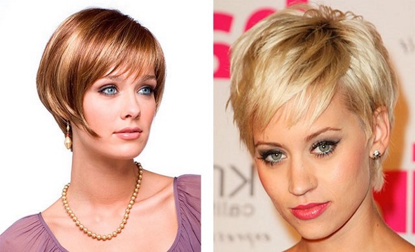 Short women's haircuts 2020 for overweight, thin, after 40, 50, 60 years old, beautiful with straight, oblique bangs, cascade