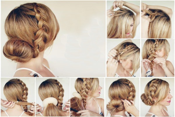 Hairstyles with braids for medium hair, long. French, Greek, braid on the side, around the head, with bangs, for a wedding