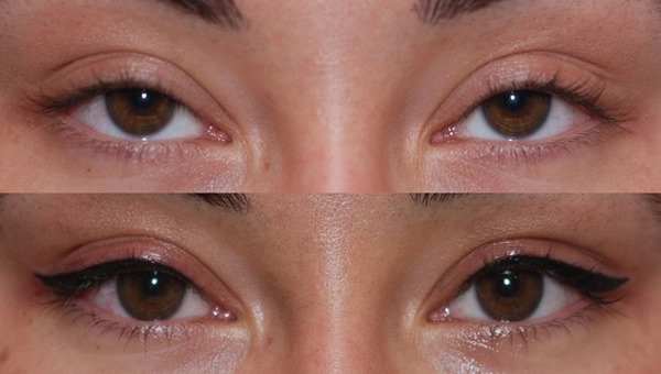 Permanent Make-up mit Schattierung: natürliche Farbe der Augenlider, Augenbrauen, Pfeile, Abstand zwischen den Wimpern, schöne Kontur. Schritt-für-Schritt-Anleitung mit Fotos