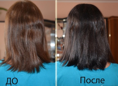 Hair tinting on dark hair after lightening, highlighting. Photo how to do it at home