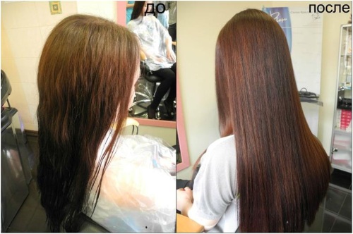 Hair tinting on dark hair after lightening, highlighting. Photo how to do it at home