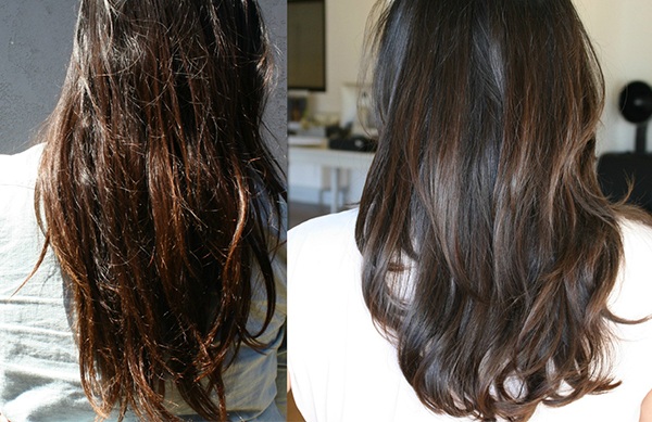 Hair tinting on dark hair after lightening, highlighting. Photo how to do it at home