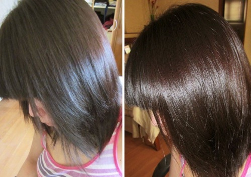 Hair tinting on dark hair after lightening, highlighting. Photo how to do it at home