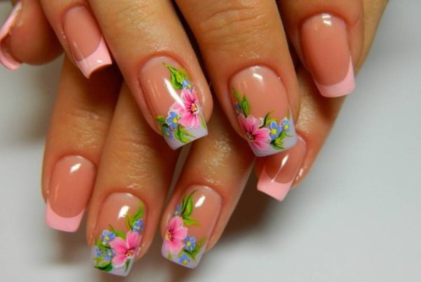 French manicure with gel polish. Photo with pattern 2020, fashion trends. How to make on short and long nails