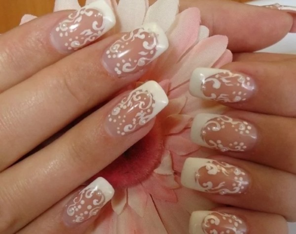 French manicure with a pattern. New 2020, the best ideas for long and short nails