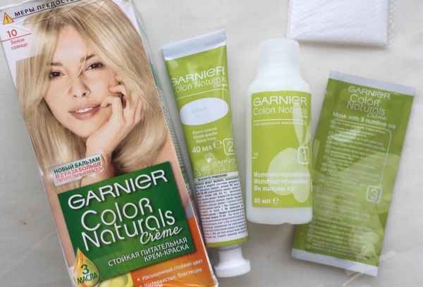 Garnier hair dye. The color palette is Color Naturals, Sensation, Oliya (Olia), Calor and Shine. Features of selection and coloring. A photo