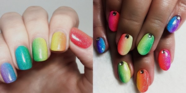 Tendenze moda manicure estate 2020. Una foto. Luminoso, delicato, francese, marino, con scintillii, strass, sfregamento