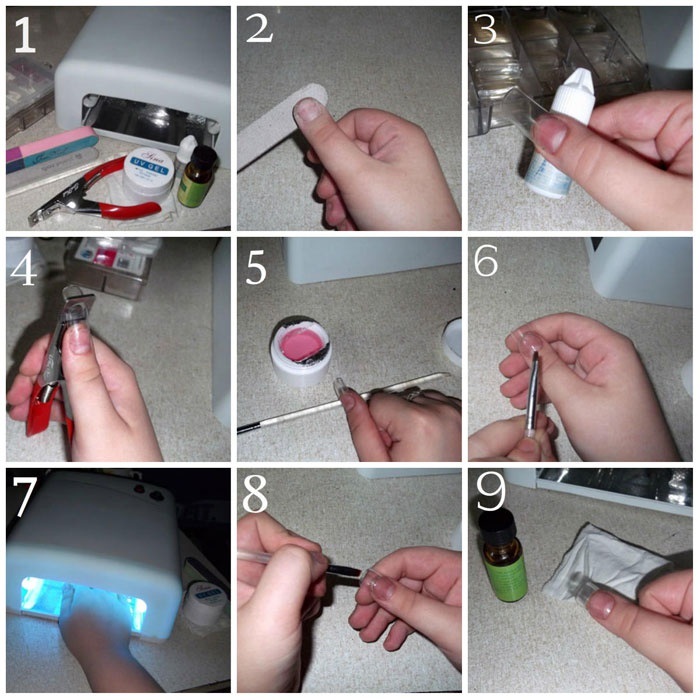 Gel nail extension at home. Materials, video tutorials step by step with photos for beginners