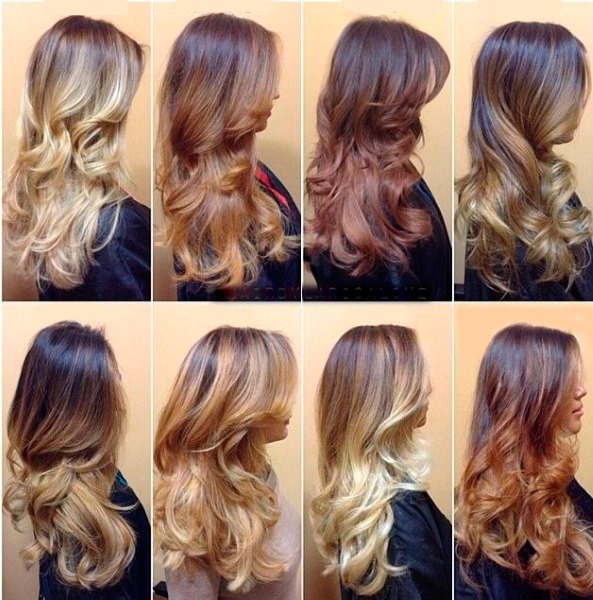 Ombre. Photo for light brown, dark, light and ash hair. How to do staining at home