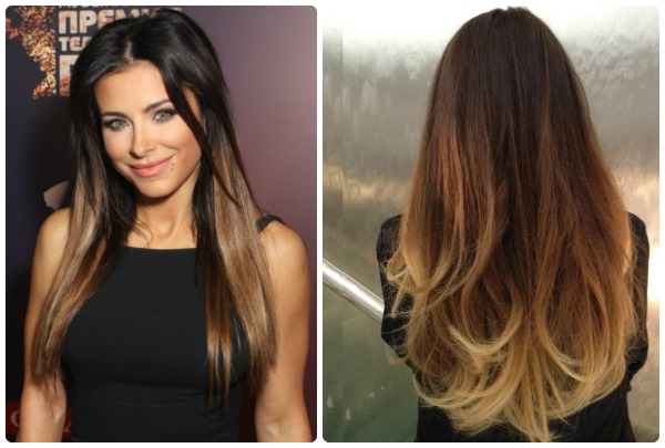 Ombre. Photo for light brown, dark, light and ash hair. How to do staining at home