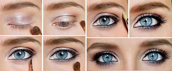 Professional makeup - rules, technique for beginners at home: blue, gray, green, brown eyes. A photo