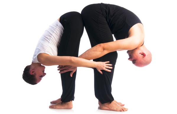 Yoga challenge for two, one, three. Photo poses for beginners, children. Video